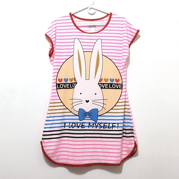 Betsy Bunny Printed Lounge Dress Sleepshirt - Picture 4 of 8